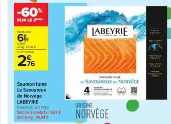 Carrefour Contact Saumon Fumé Le Savoureux De Norvège Labeyrie offre