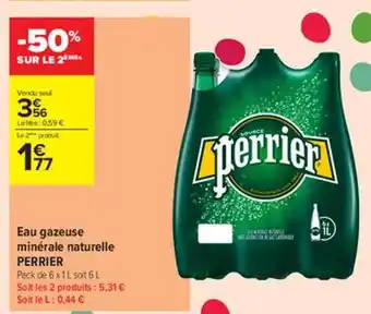 Carrefour Contact Eau Gazeuse Minérale Naturelle Perrier offre