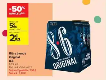 Carrefour Contact Bière Blonde Original 8.6 offre