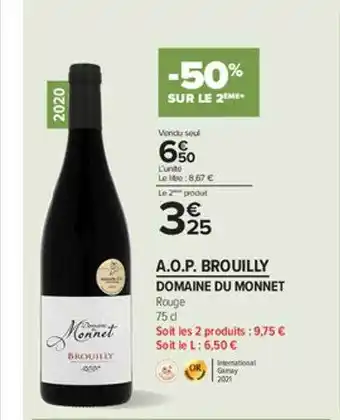 A.o.p. Brouilly Domaine Du Monnet