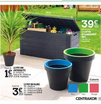 Centrakor Le Pot Unie Anthracite, Le Pot Bicolore offre