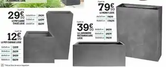 Centrakor Le Pot Cubique Liss, Le Pot Carré évasé Lisse, La Jardinière Rectangulaire Lisse, Le Muret Lisse offre