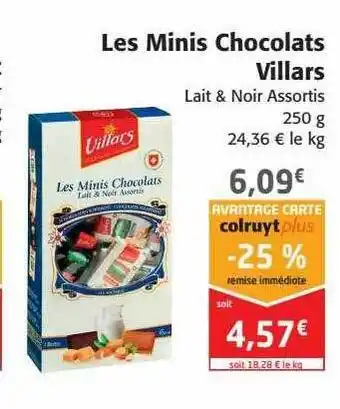 Colruyt Les Minis Chocolats Villars offre