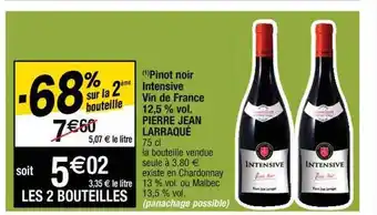 Cora x Carrefour Pinot Noir Intensive Vin De France 12,5% Vol. Pierre Jean Larraqué offre