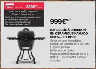Costco Barbecue à Charbon En Céramique Kamado Pbk24 - Pit Boss offre