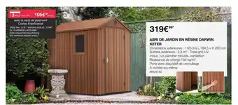 Costco Abri De Jardin Enn Résine Darwin Keter offre