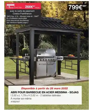 Costco Abri Pour Barbecue En Acier Messina - Sojag offre