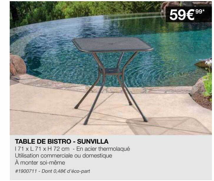 Promo Table De Bistro Sunvilla chez Costco