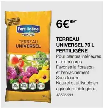 Costco Terreau Universel 70 L Fertiligène offre
