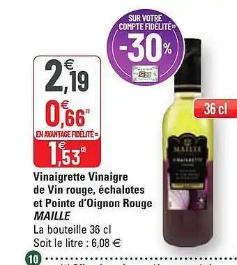 G20 Vinaigrette Vinaigre De Vin Rouge, échalotes Et Pointe D'oignon Rouge Maille offre