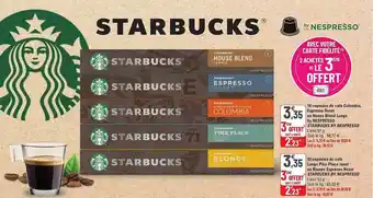 G20 10 Capsules De Café Colombia, Espresso Roast Ou House Blend Lungo By Nespresso Starbucks By Nespresso, 10 Capsules De Café Lu offre