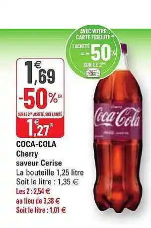 G20 Coca-cola Cherry Saveur Cerise offre