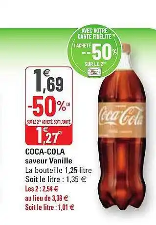 G20 Coca-cola Saveur Vanille offre
