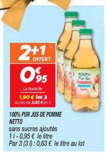 Netto 100% Pur Jus De Pomme Netto offre