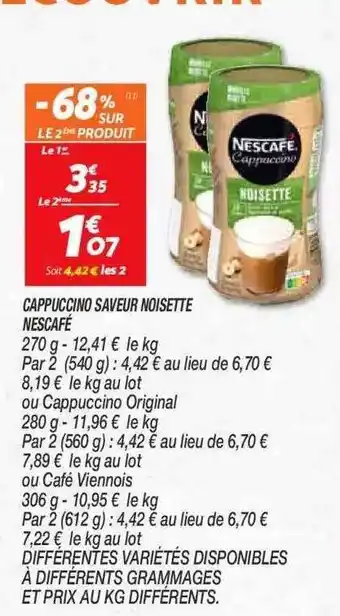 Netto Cappuccino Saveur Noisette Nescafé offre