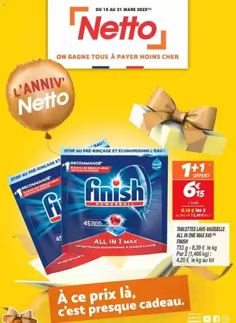 Netto Tablettes Lave-vaisselle All In One Max X45 Finish offre