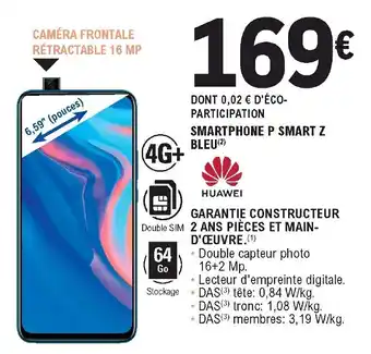 E.Leclerc Smartphone P Smart Z Bleu offre