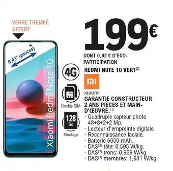 E.Leclerc Redmi Note 10 Vert offre
