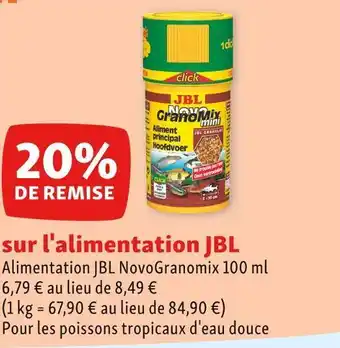 Maxi Zoo Jbl bon plan sur l'alimentation jbl offre