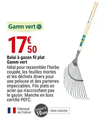 Gamm vert Gamm vert balai à gazon fil plat offre