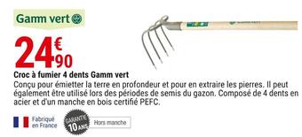 Gamm vert Gamm vert fourche à fumier 4 dents offre