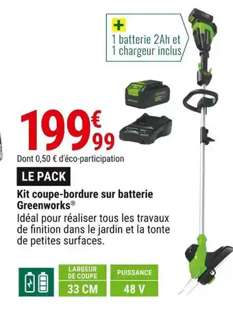 Greenworks kit coupe-bordure sur batterie