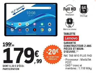 E.Leclerc Tablette Lenovo offre