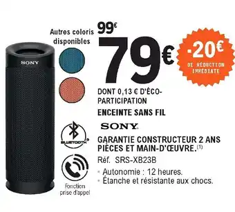 E.Leclerc Enceinte Sans Fil offre