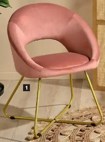 E.Leclerc Fauteuil Velours Vieux Rose offre