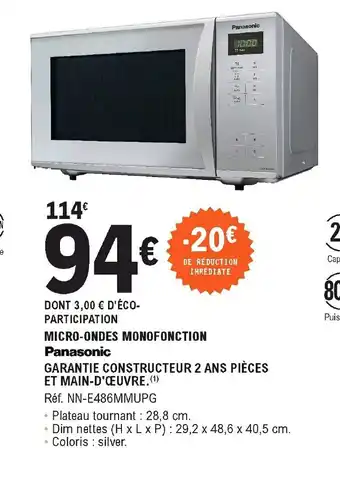 E.Leclerc Micro-Ondes Monofonction offre