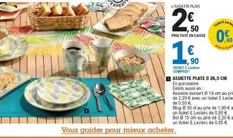 E.Leclerc Assiette Plate Ø 26,5 cm offre