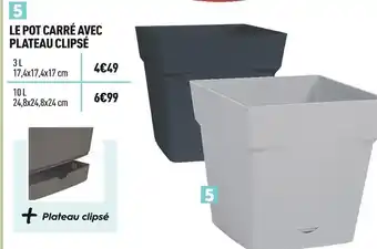 Centrakor Le pot carré avec plateau clipsé offre