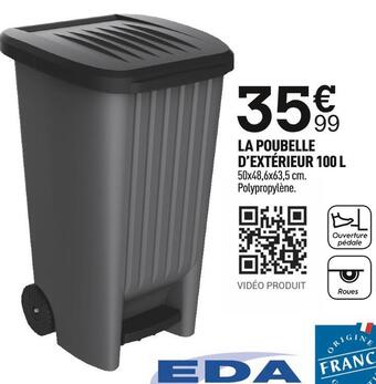 Centrakor Eda la poubelle d’extérieur offre
