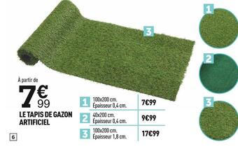 Centrakor Le tapis de gazon artificiel offre