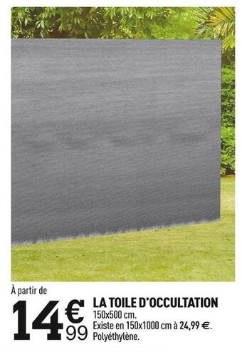 Centrakor La toile d’occultation offre