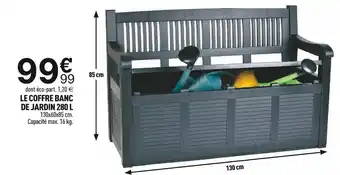 Le coffre banc de jardin 280 l