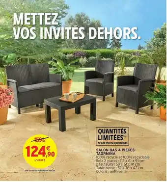 Intermarché Hyper Salon Bas 4 Pièces Taormina offre