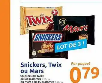 Action Snickers Twix Ou Mars offre