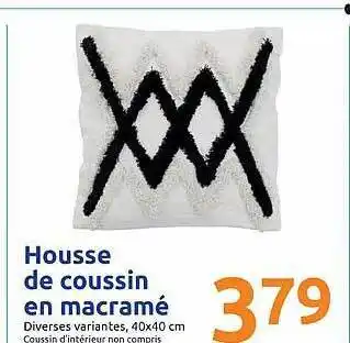 Action Housse De Coussin En Macramé offre