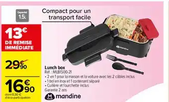 Carrefour Lunch Box Mandine offre