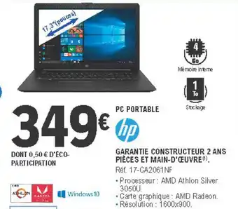E.Leclerc Hp Pc Portable offre