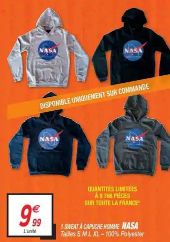 Netto 1 Sweat à Capuche Homme Nasa offre