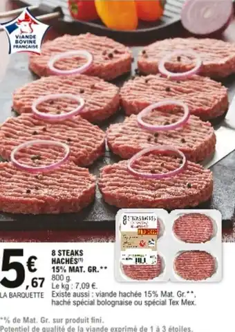 E.Leclerc 8 Steaks Hachés offre