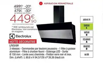 Extra Electrolux Hotte Décorative offre