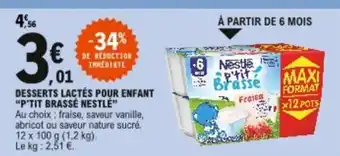 E.Leclerc Desserts Lactés Pour Enfant offre