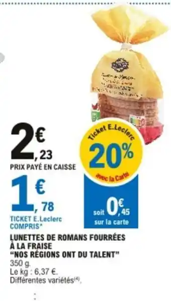 E.Leclerc Lunettes de Romans Fourrées offre