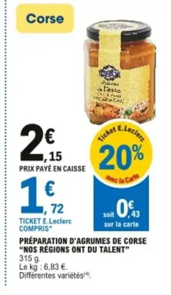 E.Leclerc Préparation d'Agrumes de Corse offre