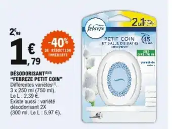 E.Leclerc Désodorisant Febreze Petit Coin offre