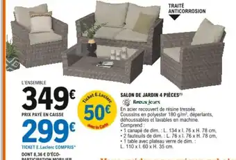 E.Leclerc Salon de Jardin 4 Pièces offre