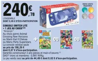 E.Leclerc Console Switch Lite offre
